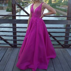 Prom dress!! Beautiful Magenta Ballgown!